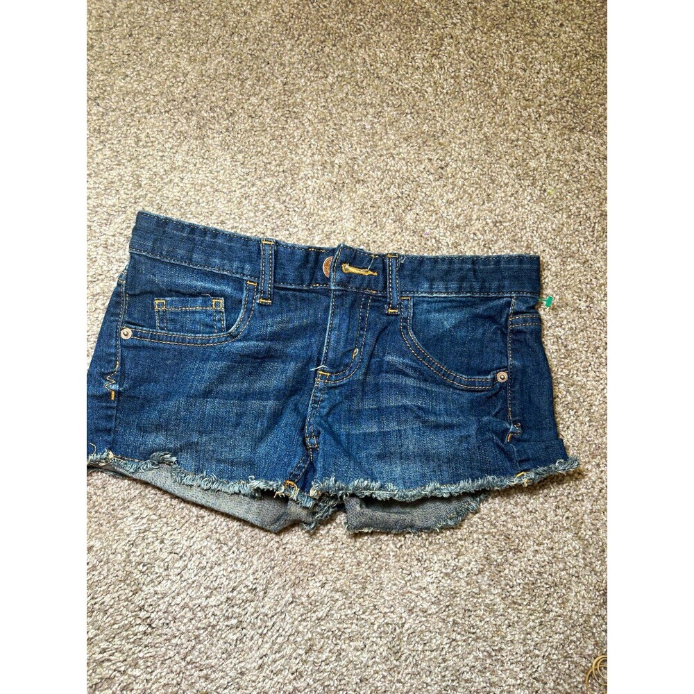 Mossimo Supply Co. Juniors Blue Denim Cut Off Shorts Size 3 Low Rise Stretch